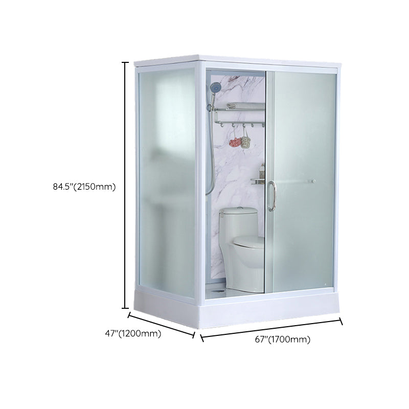 Framed Tempered Glass Shower kit with Base Included Framed Shower Stall in White Clearhalo 'Bathroom Remodel & Bathroom Fixtures' 'Home Improvement' 'home_improvement' 'home_improvement_shower_stalls_enclosures' 'Shower Stalls & Enclosures' 'shower_stalls_enclosures' 'Showers & Bathtubs' 6941132