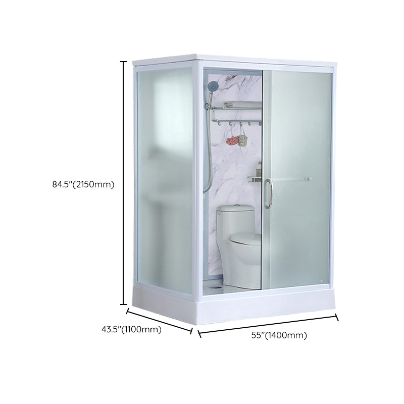 Framed Tempered Glass Shower kit with Base Included Framed Shower Stall in White Clearhalo 'Bathroom Remodel & Bathroom Fixtures' 'Home Improvement' 'home_improvement' 'home_improvement_shower_stalls_enclosures' 'Shower Stalls & Enclosures' 'shower_stalls_enclosures' 'Showers & Bathtubs' 6941136