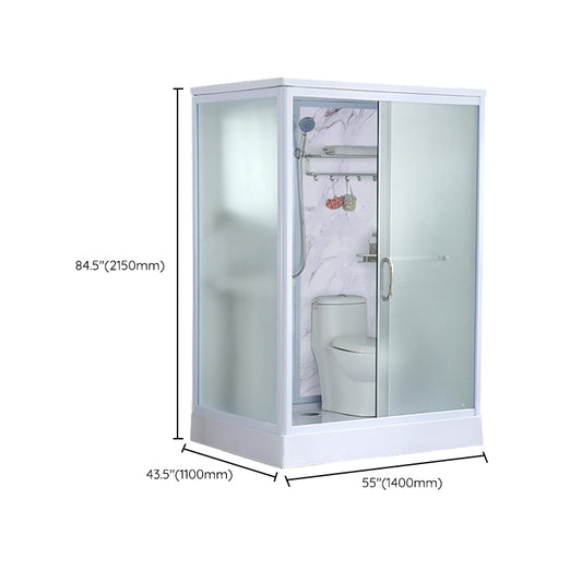 Framed Tempered Glass Shower kit with Base Included Framed Shower Stall in White Clearhalo 'Bathroom Remodel & Bathroom Fixtures' 'Home Improvement' 'home_improvement' 'home_improvement_shower_stalls_enclosures' 'Shower Stalls & Enclosures' 'shower_stalls_enclosures' 'Showers & Bathtubs' 6941136