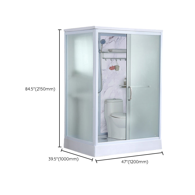 Framed Tempered Glass Shower kit with Base Included Framed Shower Stall in White Clearhalo 'Bathroom Remodel & Bathroom Fixtures' 'Home Improvement' 'home_improvement' 'home_improvement_shower_stalls_enclosures' 'Shower Stalls & Enclosures' 'shower_stalls_enclosures' 'Showers & Bathtubs' 6941137