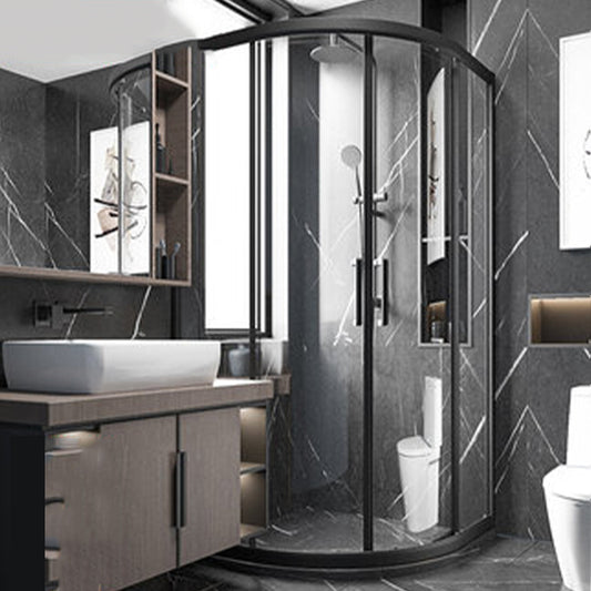 Modern Round Shower Enclosure Semi-Frameless Clear Tempered Shower Stall Clearhalo 'Bathroom Remodel & Bathroom Fixtures' 'Home Improvement' 'home_improvement' 'home_improvement_shower_stalls_enclosures' 'Shower Stalls & Enclosures' 'shower_stalls_enclosures' 'Showers & Bathtubs' 6941140