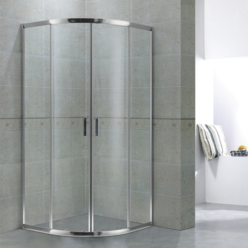 Corner Shower Enclosure Double Sliding Tempered Glass Shower Enclosure 35"L x 35"W x 75"H Clearhalo 'Bathroom Remodel & Bathroom Fixtures' 'Home Improvement' 'home_improvement' 'home_improvement_shower_stalls_enclosures' 'Shower Stalls & Enclosures' 'shower_stalls_enclosures' 'Showers & Bathtubs' 6941229