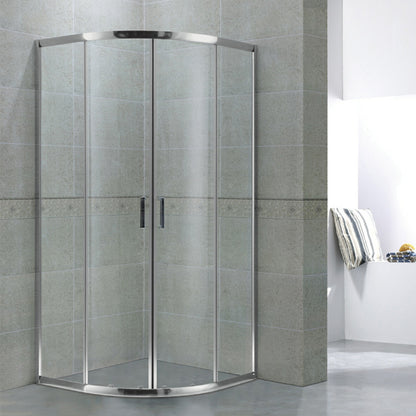 Corner Shower Enclosure Double Sliding Tempered Glass Shower Enclosure 35"L x 35"W x 75"H Clearhalo 'Bathroom Remodel & Bathroom Fixtures' 'Home Improvement' 'home_improvement' 'home_improvement_shower_stalls_enclosures' 'Shower Stalls & Enclosures' 'shower_stalls_enclosures' 'Showers & Bathtubs' 6941229