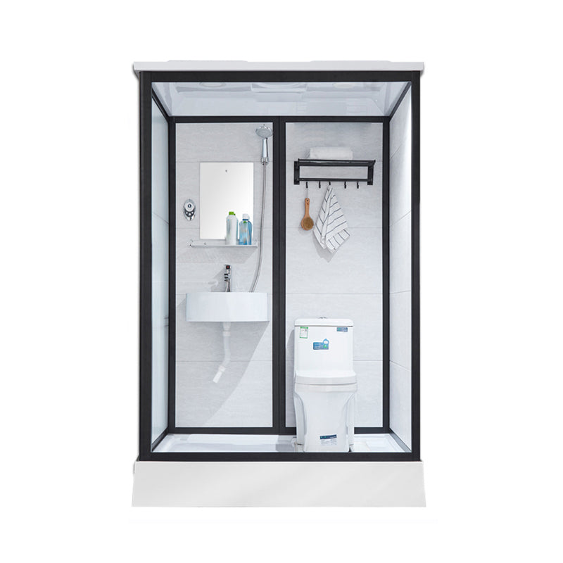 Framed Corner Shower Enclosure Single Sliding Shower Enclosure Clearhalo 'Bathroom Remodel & Bathroom Fixtures' 'Home Improvement' 'home_improvement' 'home_improvement_shower_stalls_enclosures' 'Shower Stalls & Enclosures' 'shower_stalls_enclosures' 'Showers & Bathtubs' 6941242