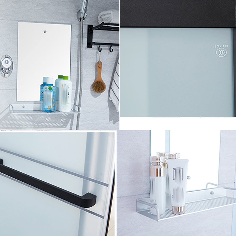 Framed Corner Shower Enclosure Single Sliding Shower Enclosure Clearhalo 'Bathroom Remodel & Bathroom Fixtures' 'Home Improvement' 'home_improvement' 'home_improvement_shower_stalls_enclosures' 'Shower Stalls & Enclosures' 'shower_stalls_enclosures' 'Showers & Bathtubs' 6941246