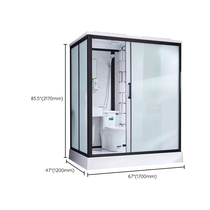 Framed Corner Shower Enclosure Single Sliding Shower Enclosure Clearhalo 'Bathroom Remodel & Bathroom Fixtures' 'Home Improvement' 'home_improvement' 'home_improvement_shower_stalls_enclosures' 'Shower Stalls & Enclosures' 'shower_stalls_enclosures' 'Showers & Bathtubs' 6941250