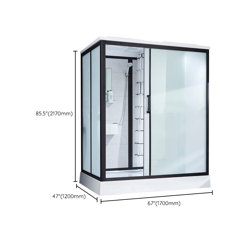 Framed Corner Shower Enclosure Single Sliding Shower Enclosure Clearhalo 'Bathroom Remodel & Bathroom Fixtures' 'Home Improvement' 'home_improvement' 'home_improvement_shower_stalls_enclosures' 'Shower Stalls & Enclosures' 'shower_stalls_enclosures' 'Showers & Bathtubs' 6941251