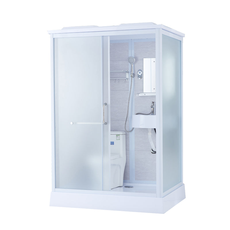 Framed Corner Shower Enclosure Rectangle Shower Enclosure with Faucet Included 55"L x 43"W x 85"H Toilet Included Front Opening Clearhalo 'Bathroom Remodel & Bathroom Fixtures' 'Home Improvement' 'home_improvement' 'home_improvement_shower_stalls_enclosures' 'Shower Stalls & Enclosures' 'shower_stalls_enclosures' 'Showers & Bathtubs' 6941261