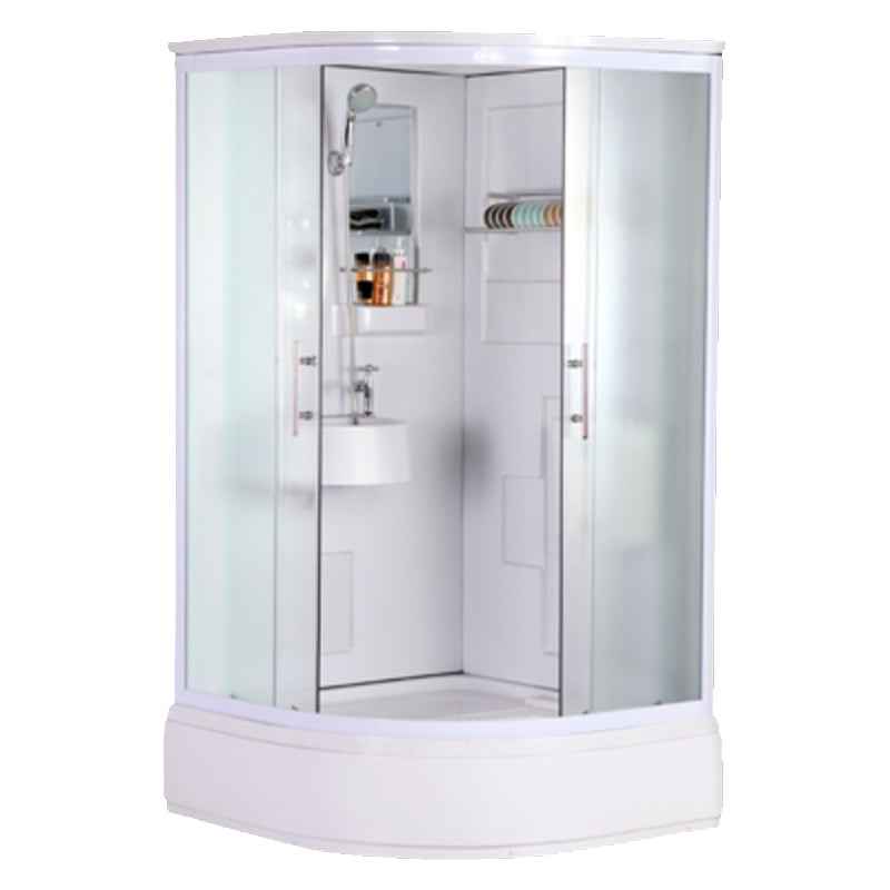Shower Stall Faucet Shower Head Polish Rectangular Shower Stall White 39"L x 39"W x 89"H Right Clearhalo 'Bathroom Remodel & Bathroom Fixtures' 'Home Improvement' 'home_improvement' 'home_improvement_shower_stalls_enclosures' 'Shower Stalls & Enclosures' 'shower_stalls_enclosures' 'Showers & Bathtubs' 6941351
