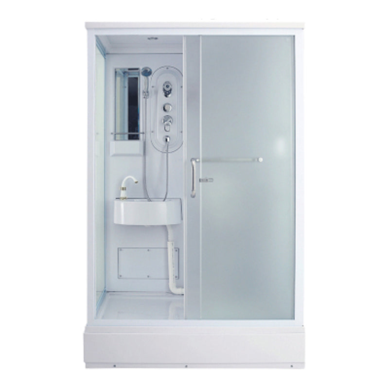 Shower Stall Faucet Shower Head Polish Rectangular Shower Stall White 55.1"L x 43.3"W x 88.6"H Right Clearhalo 'Bathroom Remodel & Bathroom Fixtures' 'Home Improvement' 'home_improvement' 'home_improvement_shower_stalls_enclosures' 'Shower Stalls & Enclosures' 'shower_stalls_enclosures' 'Showers & Bathtubs' 6941355