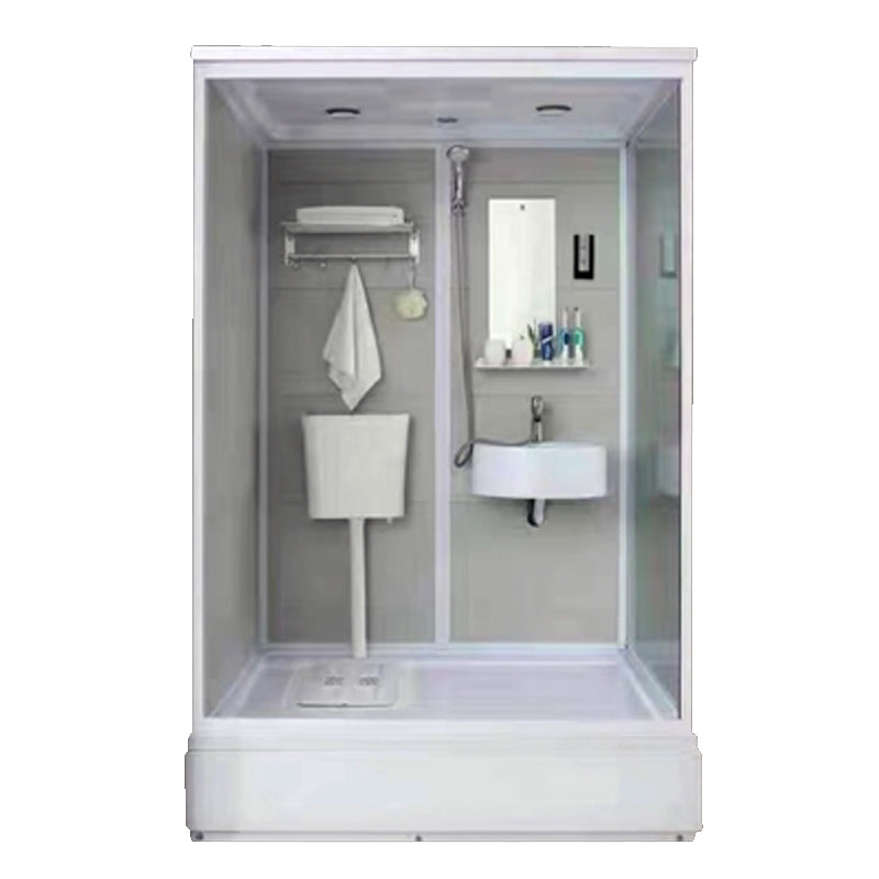 Shower Stall Faucet Shower Head Polish Rectangular Shower Stall Beige 55.1"L x 43.3"W x 88.6"H Left Clearhalo 'Bathroom Remodel & Bathroom Fixtures' 'Home Improvement' 'home_improvement' 'home_improvement_shower_stalls_enclosures' 'Shower Stalls & Enclosures' 'shower_stalls_enclosures' 'Showers & Bathtubs' 6941358