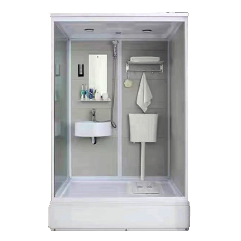 Shower Stall Faucet Shower Head Polish Rectangular Shower Stall Beige 55.1"L x 43.3"W x 88.6"H Right Clearhalo 'Bathroom Remodel & Bathroom Fixtures' 'Home Improvement' 'home_improvement' 'home_improvement_shower_stalls_enclosures' 'Shower Stalls & Enclosures' 'shower_stalls_enclosures' 'Showers & Bathtubs' 6941360