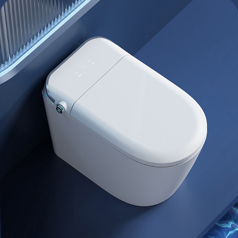 Contemporary One Piece Flush Toilet White Floor Mounted Urine Toilet for Washroom Foot Touch Flip (Upgrading) Clearhalo 'Bathroom Remodel & Bathroom Fixtures' 'Home Improvement' 'home_improvement' 'home_improvement_toilets' 'Toilets & Bidets' 'Toilets' 6941418
