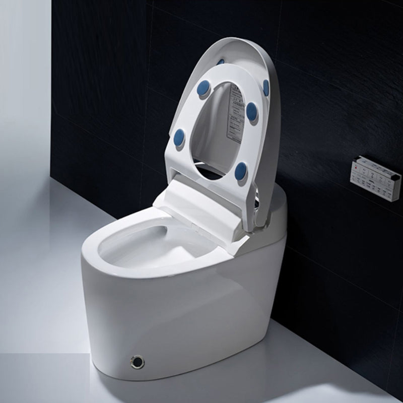 Contemporary Ceramic Flush Toilet Floor Mounted Toilet Bowl with Seat for Bathroom Automatic Lid 12" Clearhalo 'Bathroom Remodel & Bathroom Fixtures' 'Home Improvement' 'home_improvement' 'home_improvement_toilets' 'Toilets & Bidets' 'Toilets' 6941431