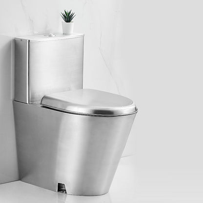 Traditional One Piece Toilet Bowl Metal Urine Toilet for Bathroom Stainless Steel Ground Clearhalo 'Bathroom Remodel & Bathroom Fixtures' 'Home Improvement' 'home_improvement' 'home_improvement_toilets' 'Toilets & Bidets' 'Toilets' 6941454