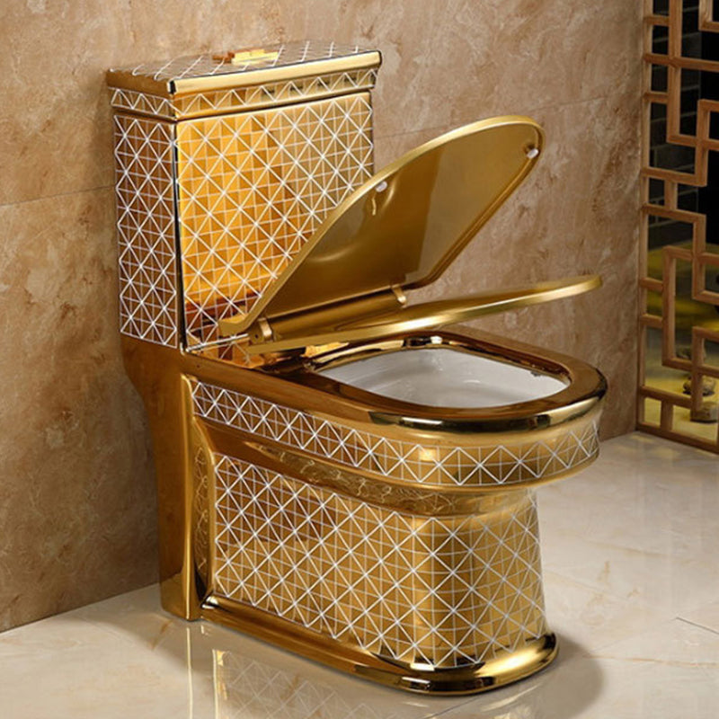 Contemporary One Piece Flush Toilet Floor Mounted Golden Urine Toilet for Washroom Clearhalo 'Bathroom Remodel & Bathroom Fixtures' 'Home Improvement' 'home_improvement' 'home_improvement_toilets' 'Toilets & Bidets' 'Toilets' 6941468