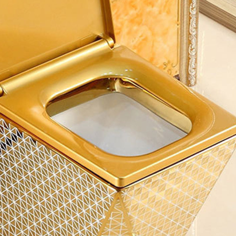 Contemporary One Piece Flush Toilet Floor Mounted Golden Urine Toilet for Washroom Clearhalo 'Bathroom Remodel & Bathroom Fixtures' 'Home Improvement' 'home_improvement' 'home_improvement_toilets' 'Toilets & Bidets' 'Toilets' 6941475