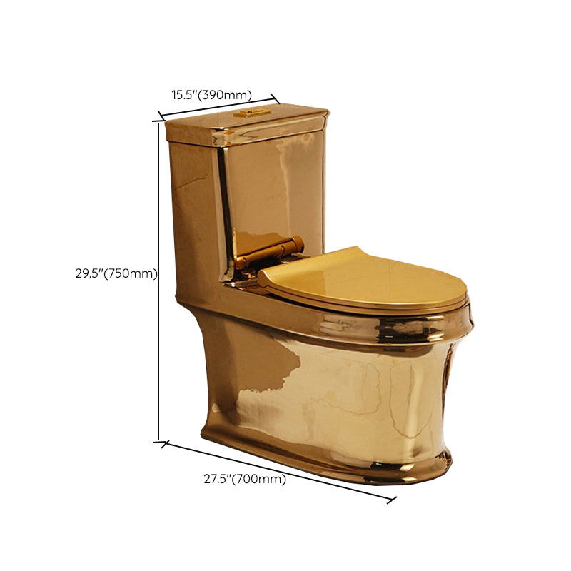 Contemporary One Piece Flush Toilet Floor Mounted Golden Urine Toilet for Washroom Clearhalo 'Bathroom Remodel & Bathroom Fixtures' 'Home Improvement' 'home_improvement' 'home_improvement_toilets' 'Toilets & Bidets' 'Toilets' 6941480