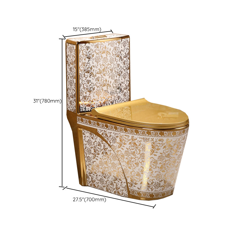 Contemporary One Piece Flush Toilet Floor Mounted Golden Urine Toilet for Washroom Clearhalo 'Bathroom Remodel & Bathroom Fixtures' 'Home Improvement' 'home_improvement' 'home_improvement_toilets' 'Toilets & Bidets' 'Toilets' 6941483