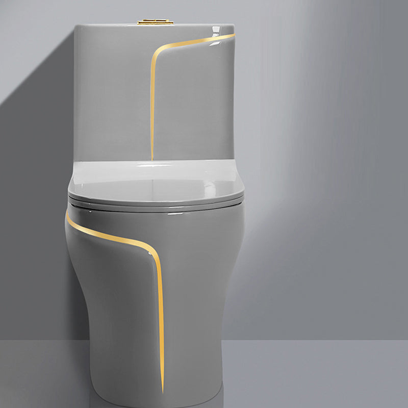 Traditional One Piece Flush Toilet Floor Mounted Gray Urine Toilet for Bathroom Clearhalo 'Bathroom Remodel & Bathroom Fixtures' 'Home Improvement' 'home_improvement' 'home_improvement_toilets' 'Toilets & Bidets' 'Toilets' 6941488