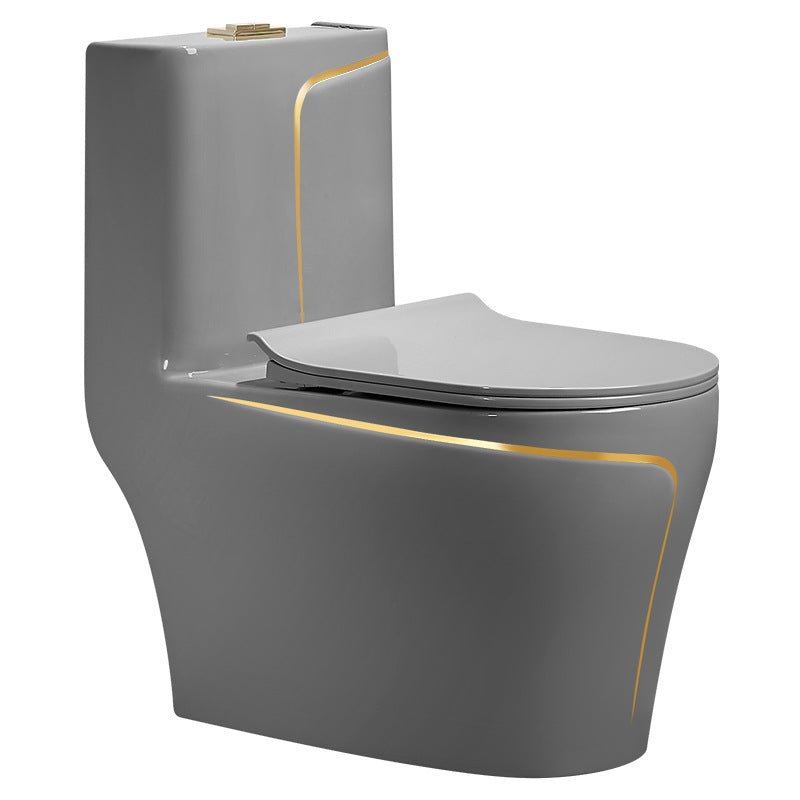 Traditional One Piece Flush Toilet Floor Mounted Gray Urine Toilet for Bathroom Clearhalo 'Bathroom Remodel & Bathroom Fixtures' 'Home Improvement' 'home_improvement' 'home_improvement_toilets' 'Toilets & Bidets' 'Toilets' 6941493