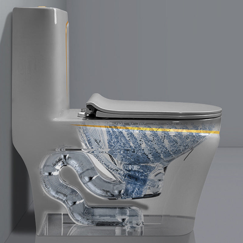 Traditional One Piece Flush Toilet Floor Mounted Gray Urine Toilet for Bathroom Clearhalo 'Bathroom Remodel & Bathroom Fixtures' 'Home Improvement' 'home_improvement' 'home_improvement_toilets' 'Toilets & Bidets' 'Toilets' 6941494