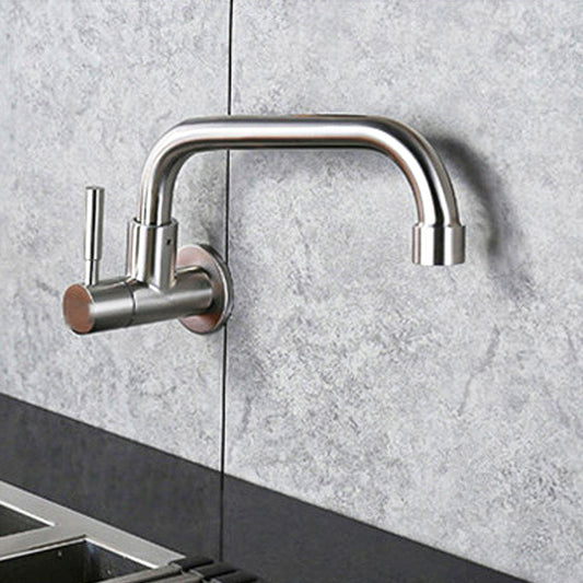Contemporary Single Handle Kitchen Faucet Metal 1-Hold Bar Faucet with No Sensor Clearhalo 'Home Improvement' 'home_improvement' 'home_improvement_kitchen_faucets' 'Kitchen Faucets' 'Kitchen Remodel & Kitchen Fixtures' 'Kitchen Sinks & Faucet Components' 'kitchen_faucets' 6941516