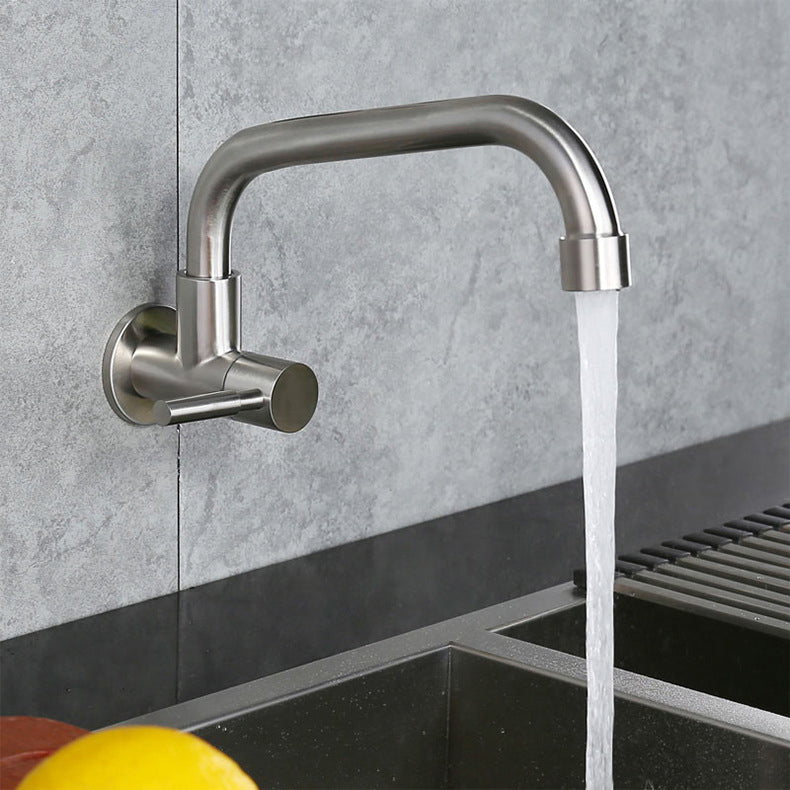 Contemporary Single Handle Kitchen Faucet Metal 1-Hold Bar Faucet with No Sensor 7 Shape Clearhalo 'Home Improvement' 'home_improvement' 'home_improvement_kitchen_faucets' 'Kitchen Faucets' 'Kitchen Remodel & Kitchen Fixtures' 'Kitchen Sinks & Faucet Components' 'kitchen_faucets' 6941517
