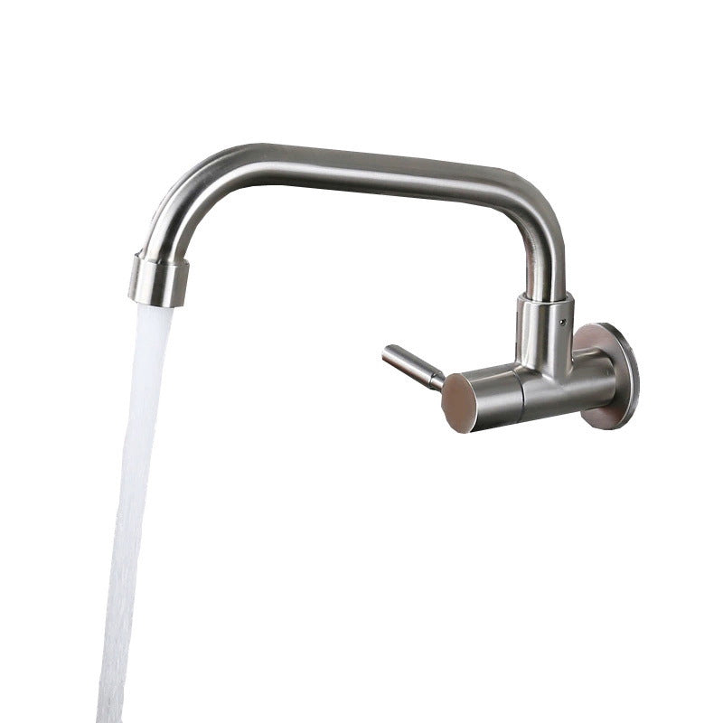 Contemporary Single Handle Kitchen Faucet Metal 1-Hold Bar Faucet with No Sensor Clearhalo 'Home Improvement' 'home_improvement' 'home_improvement_kitchen_faucets' 'Kitchen Faucets' 'Kitchen Remodel & Kitchen Fixtures' 'Kitchen Sinks & Faucet Components' 'kitchen_faucets' 6941518