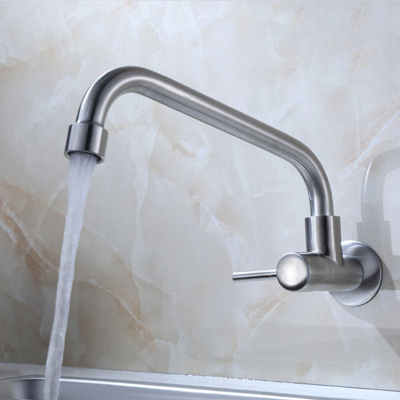 Contemporary Stainless Steel One Handle Pot Filler Low Profile Filler Clearhalo 'Home Improvement' 'home_improvement' 'home_improvement_kitchen_faucets' 'Kitchen Faucets' 'Kitchen Remodel & Kitchen Fixtures' 'Kitchen Sinks & Faucet Components' 'kitchen_faucets' 6941527