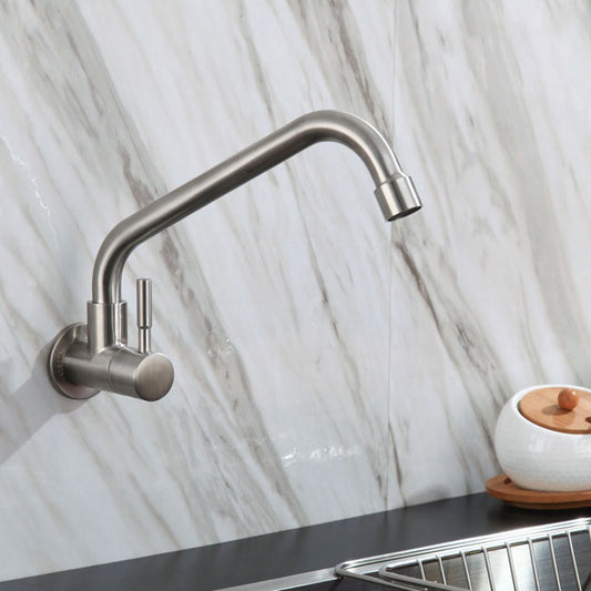 Contemporary Stainless Steel One Handle Pot Filler Low Profile Filler Clearhalo 'Home Improvement' 'home_improvement' 'home_improvement_kitchen_faucets' 'Kitchen Faucets' 'Kitchen Remodel & Kitchen Fixtures' 'Kitchen Sinks & Faucet Components' 'kitchen_faucets' 6941528