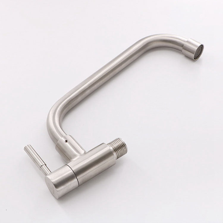 Contemporary Stainless Steel One Handle Pot Filler Low Profile Filler Clearhalo 'Home Improvement' 'home_improvement' 'home_improvement_kitchen_faucets' 'Kitchen Faucets' 'Kitchen Remodel & Kitchen Fixtures' 'Kitchen Sinks & Faucet Components' 'kitchen_faucets' 6941533