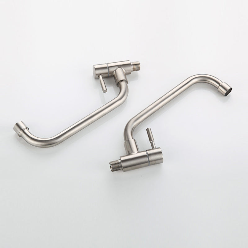 Contemporary Stainless Steel One Handle Pot Filler Low Profile Filler Clearhalo 'Home Improvement' 'home_improvement' 'home_improvement_kitchen_faucets' 'Kitchen Faucets' 'Kitchen Remodel & Kitchen Fixtures' 'Kitchen Sinks & Faucet Components' 'kitchen_faucets' 6941534