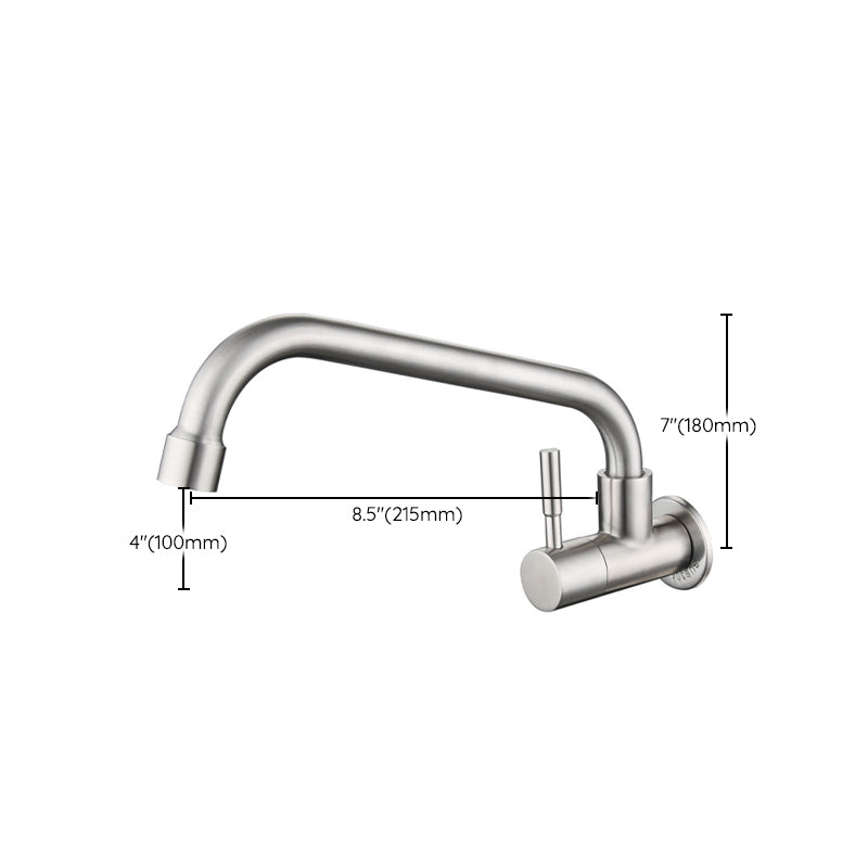 Contemporary Stainless Steel One Handle Pot Filler Low Profile Filler Clearhalo 'Home Improvement' 'home_improvement' 'home_improvement_kitchen_faucets' 'Kitchen Faucets' 'Kitchen Remodel & Kitchen Fixtures' 'Kitchen Sinks & Faucet Components' 'kitchen_faucets' 6941537