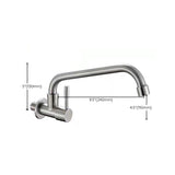 Modern Stainless Steel One Handle Pot Filler Low Profile Filler Clearhalo 'Home Improvement' 'home_improvement' 'home_improvement_kitchen_faucets' 'Kitchen Faucets' 'Kitchen Remodel & Kitchen Fixtures' 'Kitchen Sinks & Faucet Components' 'kitchen_faucets' 6941545
