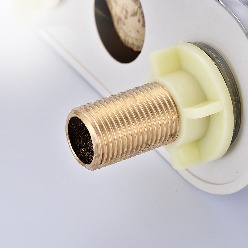 Modern Deck Mounted Double Handles Kitchen Faucet Metal Faucet in Silver Clearhalo 'Home Improvement' 'home_improvement' 'home_improvement_kitchen_faucets' 'Kitchen Faucets' 'Kitchen Remodel & Kitchen Fixtures' 'Kitchen Sinks & Faucet Components' 'kitchen_faucets' 6941551