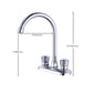 Modern Deck Mounted Double Handles Kitchen Faucet Metal Faucet in Silver Clearhalo 'Home Improvement' 'home_improvement' 'home_improvement_kitchen_faucets' 'Kitchen Faucets' 'Kitchen Remodel & Kitchen Fixtures' 'Kitchen Sinks & Faucet Components' 'kitchen_faucets' 6941556