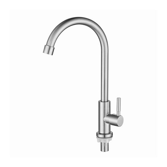 Contemporary Standard Kitchen Faucet High Arc Swivel Spout 304 Stainless Steel Faucet Clearhalo 'Home Improvement' 'home_improvement' 'home_improvement_kitchen_faucets' 'Kitchen Faucets' 'Kitchen Remodel & Kitchen Fixtures' 'Kitchen Sinks & Faucet Components' 'kitchen_faucets' 6941571