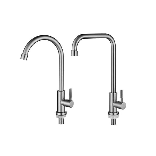 Contemporary Standard Kitchen Faucet High Arc Swivel Spout 304 Stainless Steel Faucet Clearhalo 'Home Improvement' 'home_improvement' 'home_improvement_kitchen_faucets' 'Kitchen Faucets' 'Kitchen Remodel & Kitchen Fixtures' 'Kitchen Sinks & Faucet Components' 'kitchen_faucets' 6941572
