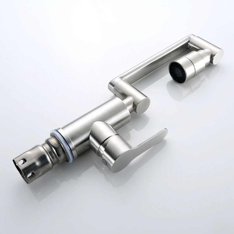 Modern Rotatable One Handle Deck Mounted Pot Filler Stainless Steel Profile Filler Clearhalo 'Home Improvement' 'home_improvement' 'home_improvement_kitchen_faucets' 'Kitchen Faucets' 'Kitchen Remodel & Kitchen Fixtures' 'Kitchen Sinks & Faucet Components' 'kitchen_faucets' 6941607