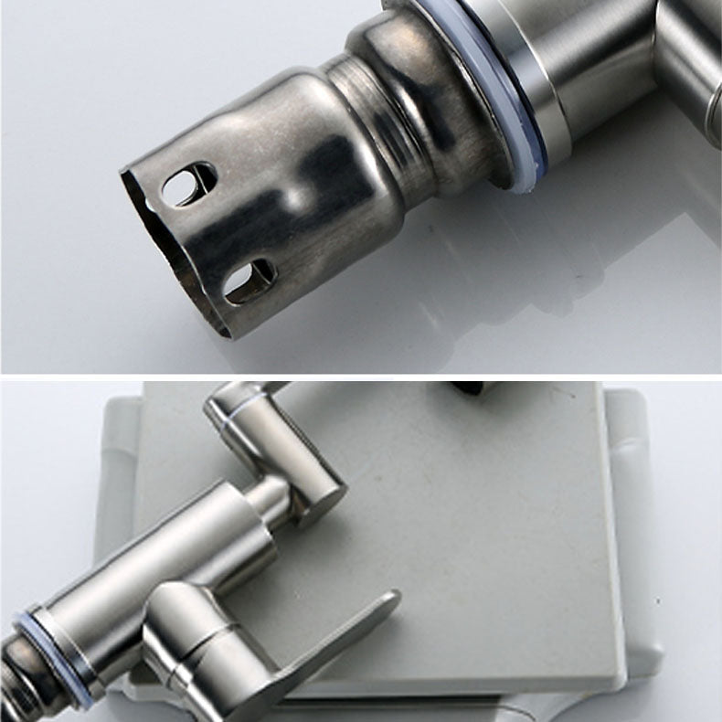 Modern Rotatable One Handle Deck Mounted Pot Filler Stainless Steel Profile Filler Clearhalo 'Home Improvement' 'home_improvement' 'home_improvement_kitchen_faucets' 'Kitchen Faucets' 'Kitchen Remodel & Kitchen Fixtures' 'Kitchen Sinks & Faucet Components' 'kitchen_faucets' 6941612