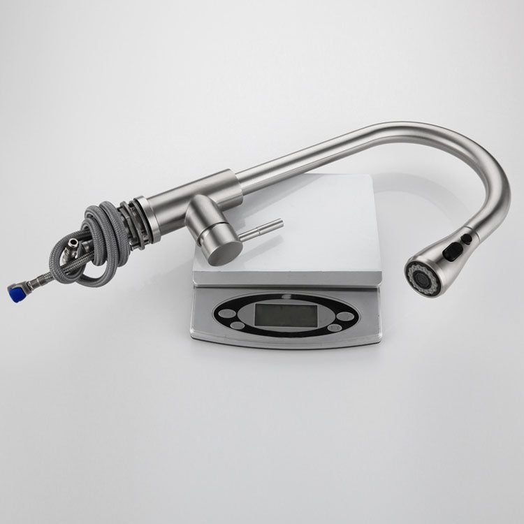 High Arch Standard Kitchen Faucet Lead Free Swivel Spout with Pull Out Sprayer Clearhalo 'Home Improvement' 'home_improvement' 'home_improvement_kitchen_faucets' 'Kitchen Faucets' 'Kitchen Remodel & Kitchen Fixtures' 'Kitchen Sinks & Faucet Components' 'kitchen_faucets' 6941616