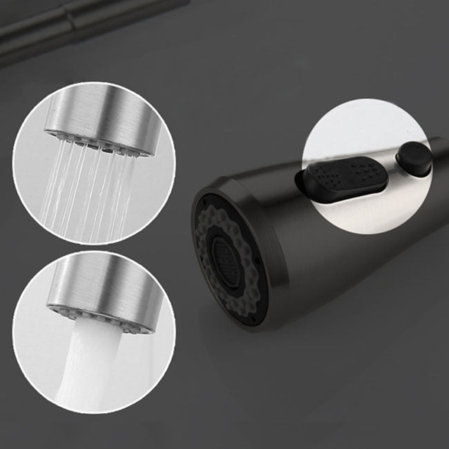 High Arch Standard Kitchen Faucet Lead Free Swivel Spout with Pull Out Sprayer Clearhalo 'Home Improvement' 'home_improvement' 'home_improvement_kitchen_faucets' 'Kitchen Faucets' 'Kitchen Remodel & Kitchen Fixtures' 'Kitchen Sinks & Faucet Components' 'kitchen_faucets' 6941619