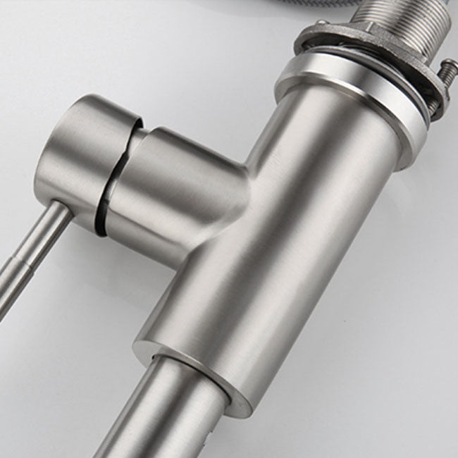 High Arch Standard Kitchen Faucet Lead Free Swivel Spout with Pull Out Sprayer Clearhalo 'Home Improvement' 'home_improvement' 'home_improvement_kitchen_faucets' 'Kitchen Faucets' 'Kitchen Remodel & Kitchen Fixtures' 'Kitchen Sinks & Faucet Components' 'kitchen_faucets' 6941621