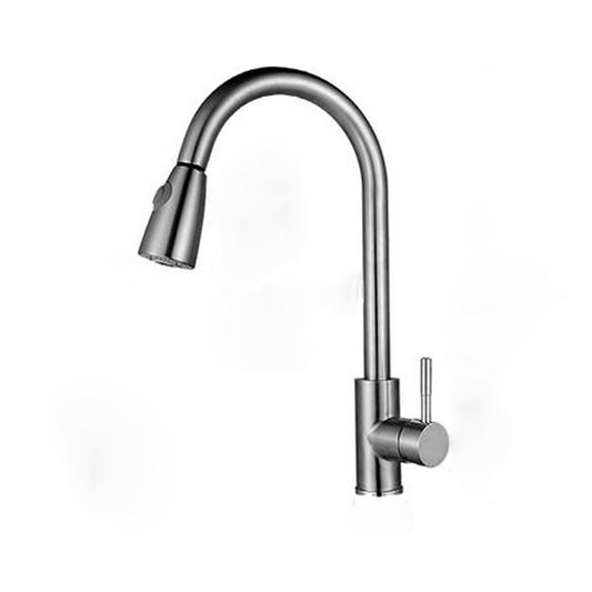 1-Hole Kitchen Faucet Pull down Sprayer Kitchen Faucet with Single Lever Handle Clearhalo 'Home Improvement' 'home_improvement' 'home_improvement_kitchen_faucets' 'Kitchen Faucets' 'Kitchen Remodel & Kitchen Fixtures' 'Kitchen Sinks & Faucet Components' 'kitchen_faucets' 6941630