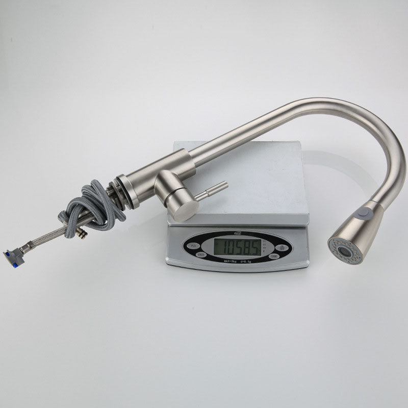 High Arch Kitchen Sink Faucet Lead Free Swivel Spout with Pull Down Sprayer Clearhalo 'Home Improvement' 'home_improvement' 'home_improvement_kitchen_faucets' 'Kitchen Faucets' 'Kitchen Remodel & Kitchen Fixtures' 'Kitchen Sinks & Faucet Components' 'kitchen_faucets' 6941636