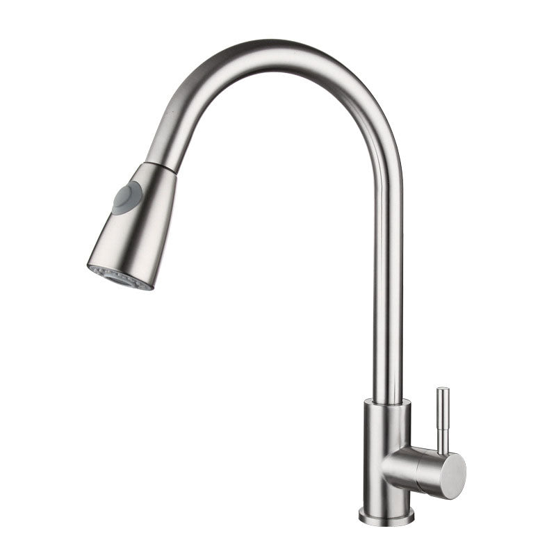 High Arch Kitchen Sink Faucet Lead Free Swivel Spout with Pull Down Sprayer Clearhalo 'Home Improvement' 'home_improvement' 'home_improvement_kitchen_faucets' 'Kitchen Faucets' 'Kitchen Remodel & Kitchen Fixtures' 'Kitchen Sinks & Faucet Components' 'kitchen_faucets' 6941639