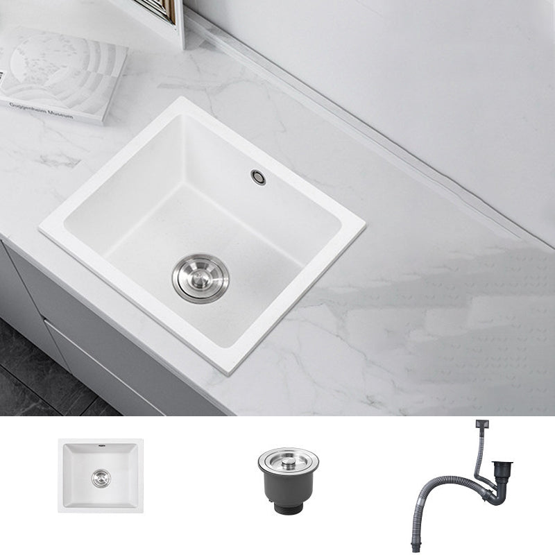 Quartz Kitchen Sink Single Bowl Kitchen Sink with with Drain Assembly Sink Only None Clearhalo 'Home Improvement' 'home_improvement' 'home_improvement_kitchen_sinks' 'Kitchen Remodel & Kitchen Fixtures' 'Kitchen Sinks & Faucet Components' 'Kitchen Sinks' 'kitchen_sinks' 6941831