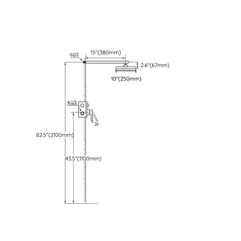 Shower System Grey Swivel Square Ceiling Mount Brass Modern Lever Handle Shower Set Clearhalo 'Bathroom Remodel & Bathroom Fixtures' 'Home Improvement' 'home_improvement' 'home_improvement_shower_faucets' 'Shower Faucets & Systems' 'shower_faucets' 'Showers & Bathtubs Plumbing' 'Showers & Bathtubs' 6941870