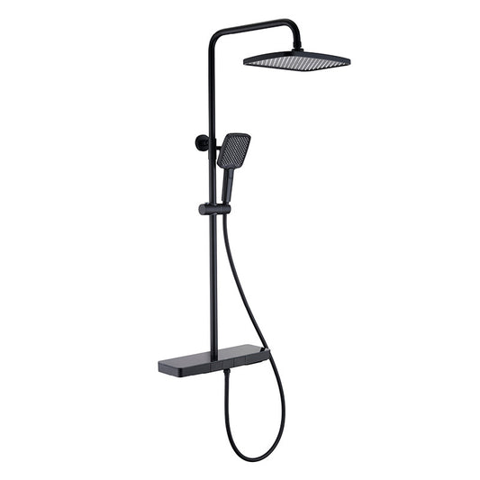 Knob Handle Shower Set Shower Hose Wall Mounted Copper Shower Set with Handshower Clearhalo 'Bathroom Remodel & Bathroom Fixtures' 'Home Improvement' 'home_improvement' 'home_improvement_shower_faucets' 'Shower Faucets & Systems' 'shower_faucets' 'Showers & Bathtubs Plumbing' 'Showers & Bathtubs' 6941933